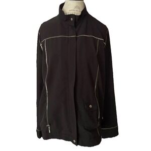 Chico's Zenergy Blazer Chico 2 (M/L) Zip & Snap Blk Jacket Windbreaker EUC, CB47